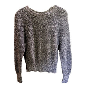 Free People Women's Electric City Black & Gray Marbled Knit Sweater Size X-Small
